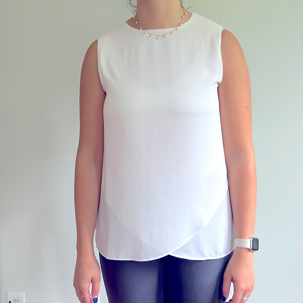 Short sleeve ecru color tank